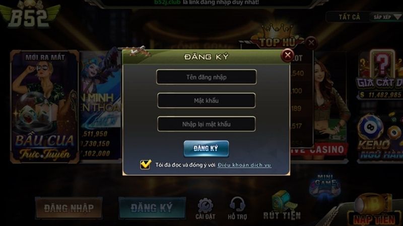 Tham gia vào cổng game B52 CLUB đăng ký