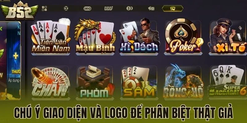 Chú ý giao diện và logo để phân biệt thật giả